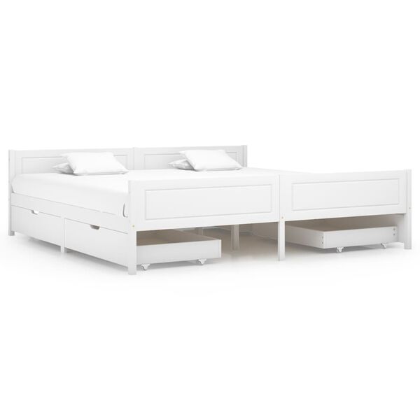 vidaXL Estructura de cama sin colch&oacute;n madera de pino blanco 200x200 cm