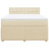vidaXL Cama box spring con colch&oacute;n tela color crema 140x190 cm