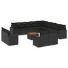 vidaXL Set sof&aacute;s de jard&iacute;n 14 pzas con cojines rat&aacute;n sint&eacute;tico negro