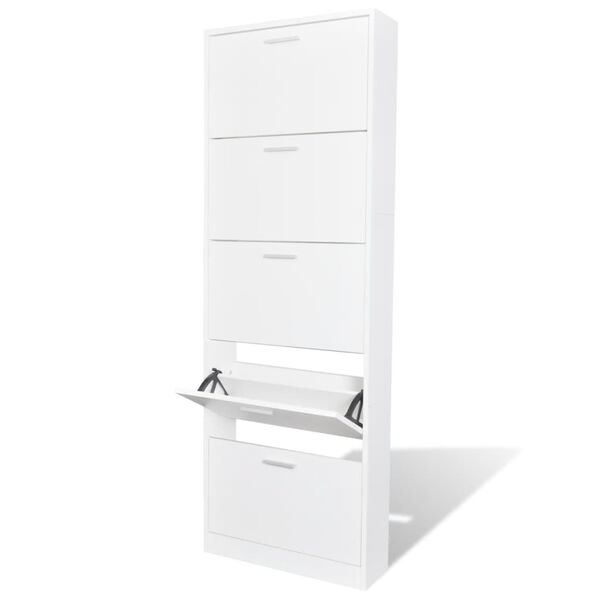 vidaXL Mueble zapatero blanco con 5 compartimentos