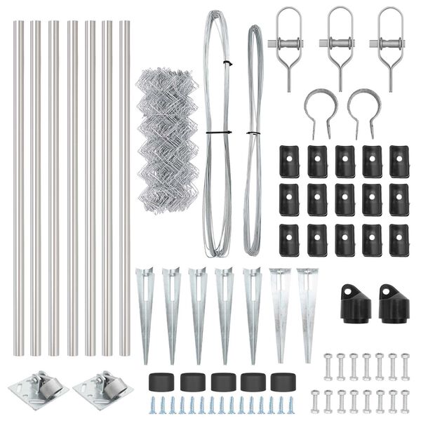 vidaXL Poste de Valla Plateado 10 x 1 m (malla de 40 x 40 mm) Acero