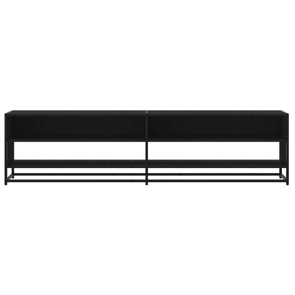 vidaXL Mueble de TV madera de ingenier&iacute;a negro 180,5x40x46 cm