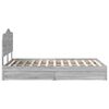 vidaXL Cama con almacenamiento con cabecera Gris Sonoma 135 x 190 cm