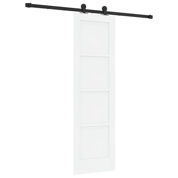 vidaXL Puerta Corredera y Negro 61 x 198,5 cm Madera de pino macizo
