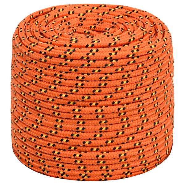 vidaXL Cuerda de barco polipropileno naranja 10 mm 25 m