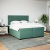 vidaXL Cama box spring con colch&oacute;n terciopelo verde oscuro 200x200 cm