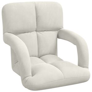vidaXL Sill&oacute;n ajustable Crema Terciopelo
