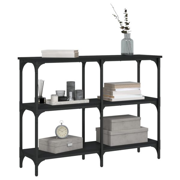 vidaXL Mesa consola madera de ingenier&iacute;a negra 100x29x75 cm