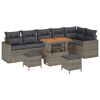 vidaXL Conjunto de sof&aacute;s de jard&iacute;n 9 pcs Gris rat&aacute;n sint&eacute;tico