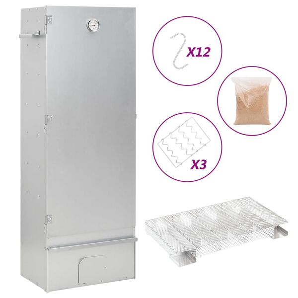 vidaXL Horno ahumador de BBQ con generador humo fr&iacute;o acero galvanizado