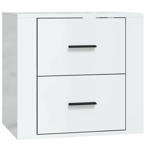 vidaXL Mesita de noche de pared blanco brillante 50x36x47 cm