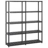 vidaXL Estanter&iacute;as de almacenaje 5 niveles pl&aacute;stico negro 142x38x170cm