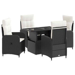 vidaXL Juego de comedor para exteriores 5 uds. Negro y Crema