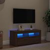 vidaXL Mueble de TV con luces LED roble marrón 90x35x40 cm