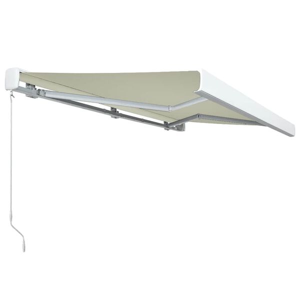 vidaXL Toldo de carrete manual color crema 400x300 cm