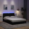 vidaXL Estructura cama con LED sin colch&oacute;n tela negro 140x190 cm