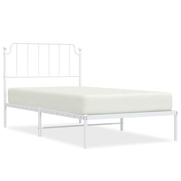 vidaXL Estructura cama sin colchón con cabecero metal blanco 100x200cm