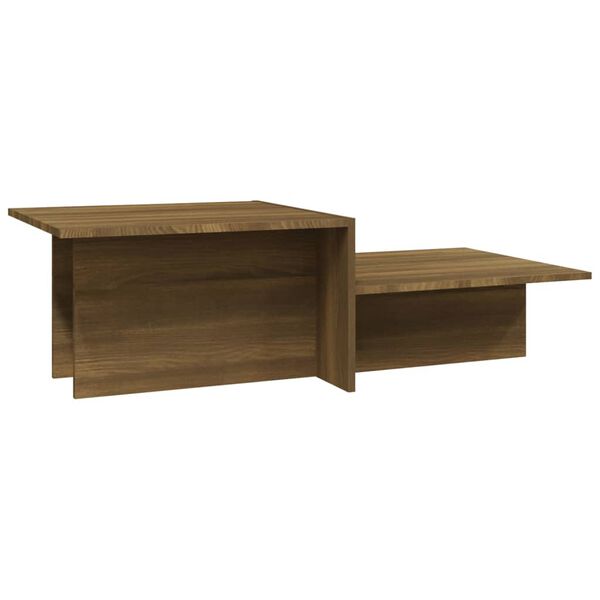 vidaXL Mesa de centro madera contrachapada marrón roble 111,5x50x33 cm