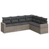 vidaXL Set de muebles de jard&iacute;n 6 pzas y cojines rat&aacute;n sint&eacute;tico gris