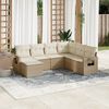 vidaXL Set sof&aacute;s de jard&iacute;n 7 piezas y cojines rat&aacute;n sint&eacute;tico beige