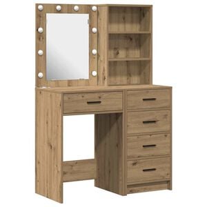 vidaXL Mesa de tocador 2 uds. Roble artisan 50 x 41 x 135 cm