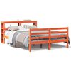 vidaXL Estructura de cama sin colch&oacute;n madera maciza marr&oacute;n 135x190 cm