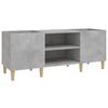 vidaXL Mueble discos madera contrachapada gris hormig&oacute;n 121x38x48 cm