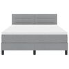 vidaXL Cama box spring con colch&oacute;n Gris Claro 140 x 190 cm tela