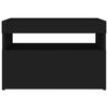 vidaXL Mesita de noche con luces LED contrachapada negro 60x35x40 cm
