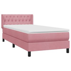 vidaXL Cama box spring con colch&oacute;n terciopelo rosa 90x220 cm