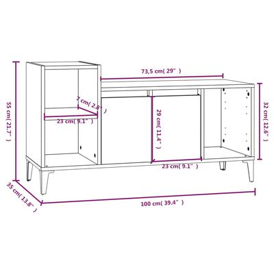 vidaXL Mueble para TV madera contrachapada gris hormigón 100x35x55 cm