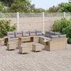 vidaXL Conjunto de sof&aacute; de jard&iacute;n 14 pcs Beige rat&aacute;n sint&eacute;tico