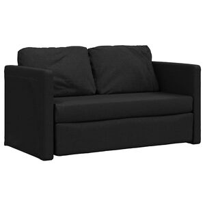 vidaXL Sof&aacute; cama de suelo 2 en 1 tela negro 112x174x55 cm