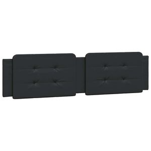 vidaXL Cabecero de cama acolchado Zadar cuero sint&eacute;tico negro 193 cm