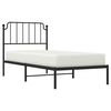 vidaXL Estructura cama sin colch&oacute;n con cabecero metal negro 90x200 cm