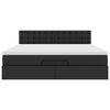 vidaXL Estructura cama otomana colchón cuero sintético negro 180x200cm