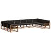 vidaXL Conjunto de sof&aacute;s de exterior con coj&iacute;n 10 pcs Natural y negro