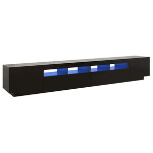 vidaXL Mueble para TV con luces LED negro 260x35x40 cm