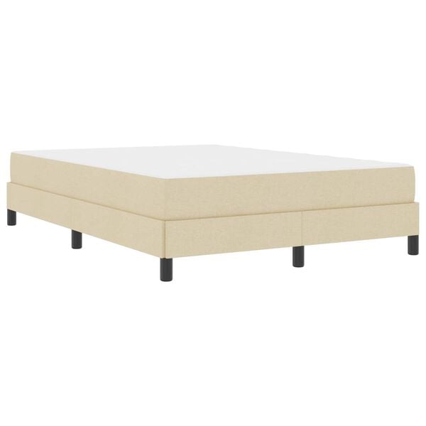 vidaXL Cama tipo Box Spring con colch&oacute;n Crema 160 x 200 cm tela