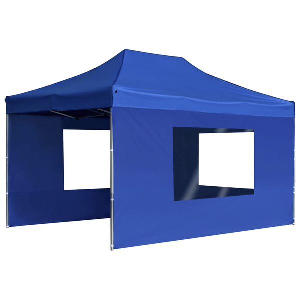 vidaXL Carpa plegable profesional con paredes aluminio azul 4,5x3 m