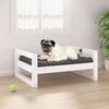 vidaXL Cama para perros madera maciza de pino blanco 65,5x50,5x28 cm