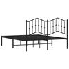 vidaXL Estructura cama sin colch&oacute;n con cabecero metal negro 140x190 cm