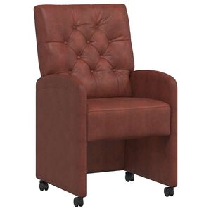 vidaXL Sillas de Comedor con Ruedas 2 uds. Cuero sint&eacute;tico