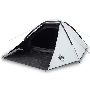 vidaXL Tienda de campa&ntilde;a igl&uacute; 4 personas tela opaca impermeable blanco