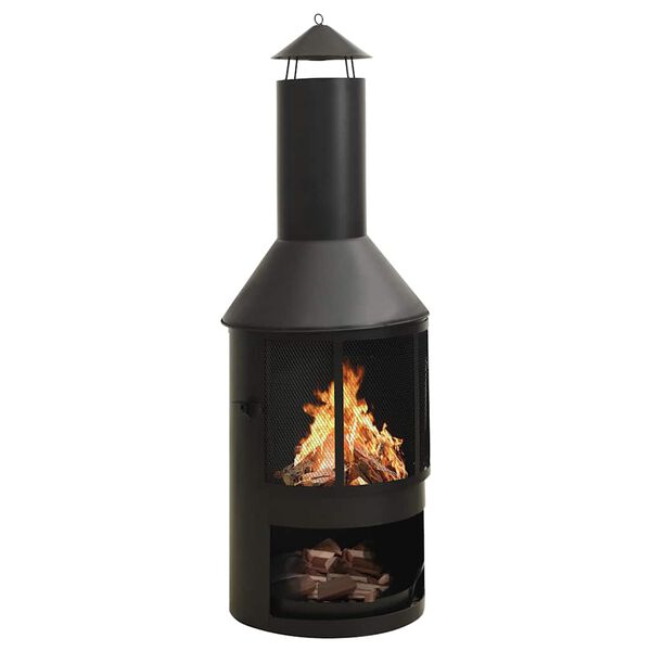 vidaXL Estufa de jard&iacute;n con rejilla y atizador acero 47x47x135,7 cm