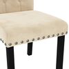 vidaXL Sillas de comedor 2 unidades terciopelo crema
