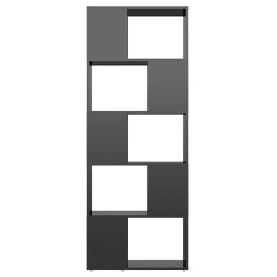 vidaXL Estantería/divisor de espacios negro brillo 60x24x155 cm
