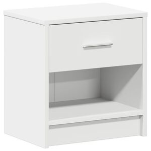 vidaXL Mesita de noche con caj&oacute;n, color blanco, 39x28x41 cm