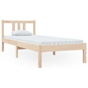 vidaXL Estructura cama individual sin colch&oacute;n madera maciza 75x190 cm
