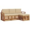 vidaXL Conjunto de sof&aacute;s de exterior 4 uds. Natural y Beige